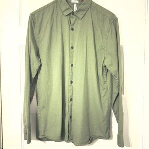 Olive Casual Button-Down Shirt for Men